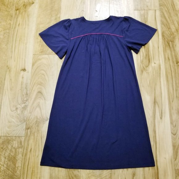 New LILLA P Blue V-Neck Shirt Dress S Womens Versatile Understated Simplicity - Picture 8 of 12